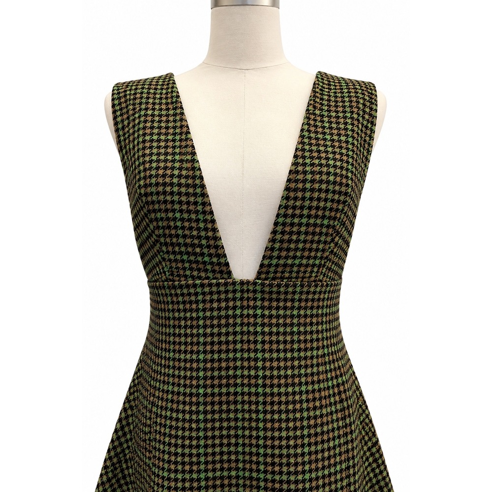 MONA NWT Wool Blend Houndstooth Pinafore Dress EU 42 Asymmetrical Buckle - Picture 8 of 11